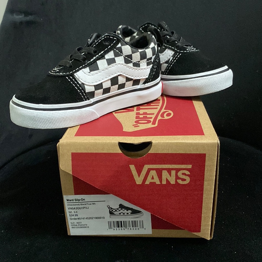 Vans checkered slip ons 5c